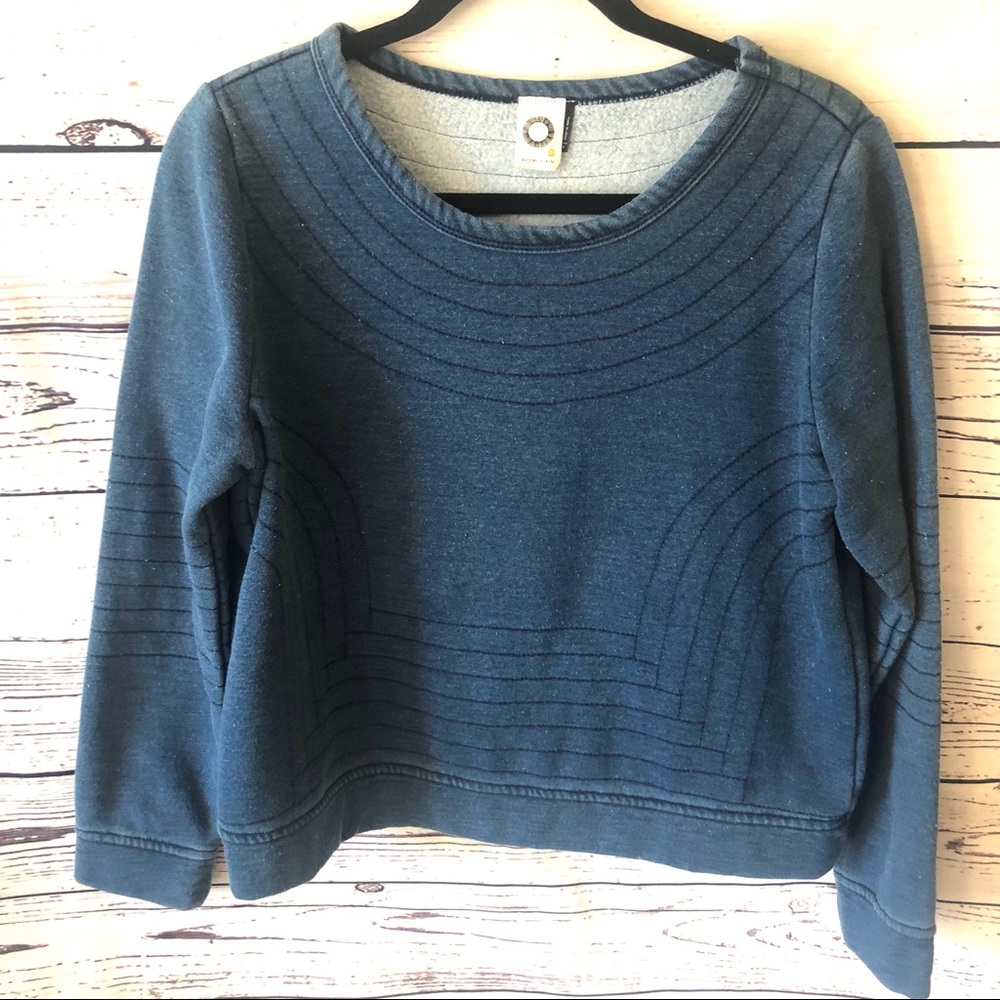 Anthro | Akemi + Kim Denim Look Stitch Sweatshirt